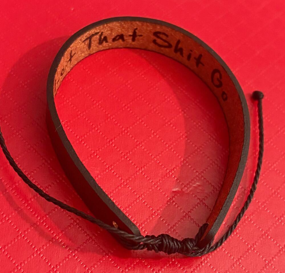Joycuff “Let That Shit Go” Leather Bracelet NIB